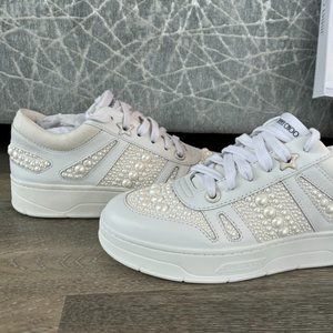 Jimmy Choo White Pearl Hawaii Sneakers US 7 / IT 37